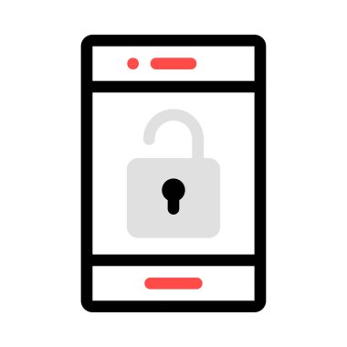 akıllı telefon hattı simge vektör çizim 