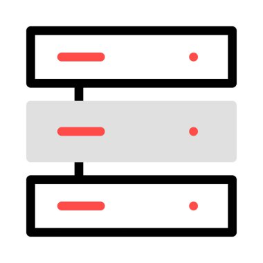sunucu veritabanı depolama simge vektör çizim 