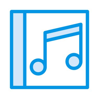 müzik notu düz stil ikonu, vektör çizim 