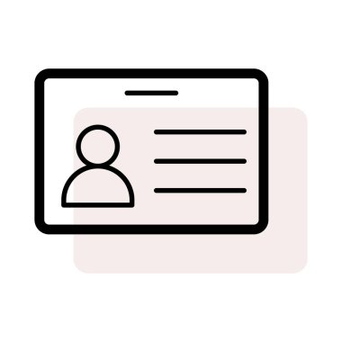 ID kart simgesi vektör illüstrasyonu 
