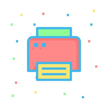 Yazıcı simgesi vektör illüstrasyonu  