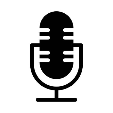 Beyaz arka plan, vektör, illüstrasyon izole mikrofon düz simgesi