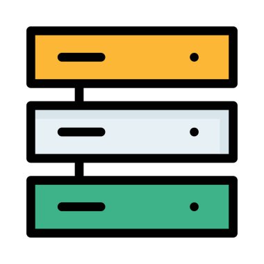 sunucu veritabanı depolama simge vektör çizim 