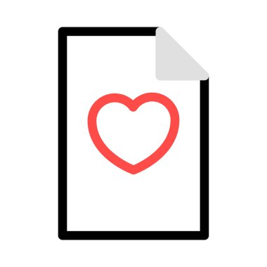 kalp kart simge vektör çizim 