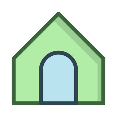 köpek kulübesi simge vektör çizim 