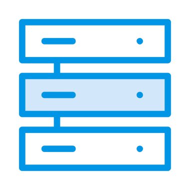 sunucu veritabanı depolama simge vektör çizim 