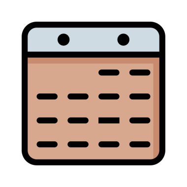 Takvim simgesi vektör illüstrasyonu 