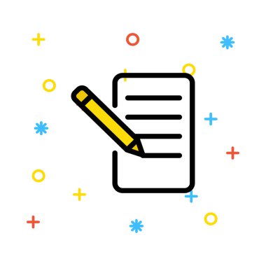 Kağıt ve kalem simge vektör çizim 