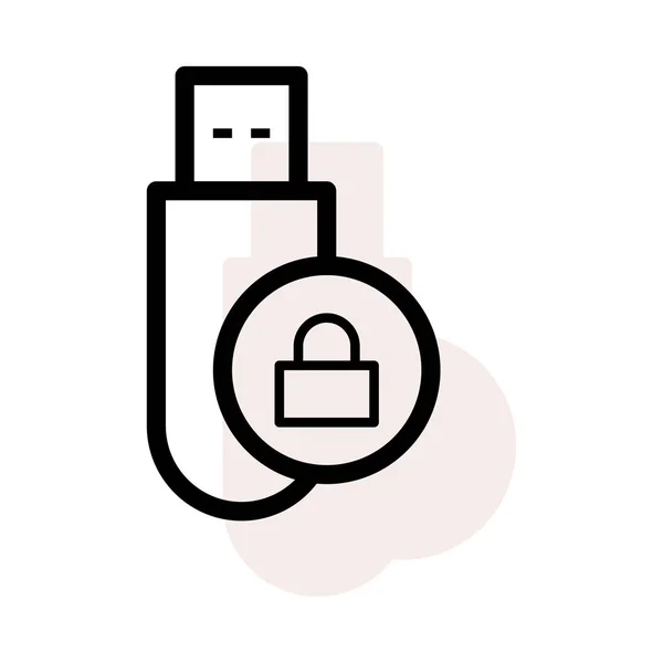 Usb Line Icon Vector Illustration — Stock Vector