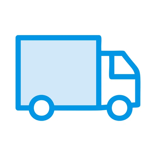 在白色背景 插图上隔离的送货卡车平面图标 — 图库矢量图片