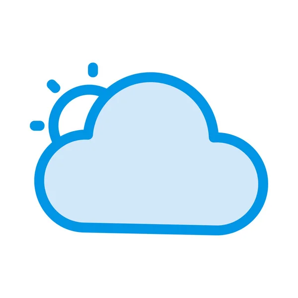 Sun Cloud Web Icon Vector Illustration — Stock Vector