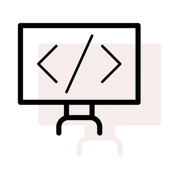 Computer Line Icon Vector Illustration — Stock Vector