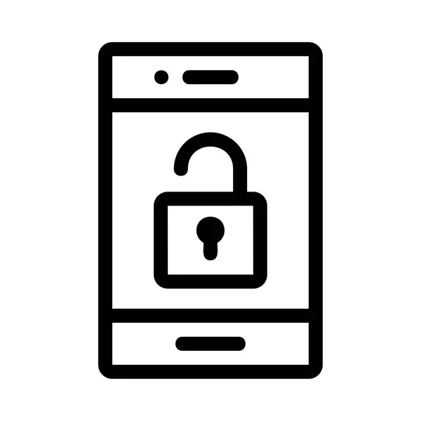 Smartphone Lock Symbol Flat Icon Vector Illustration — Stock Vector