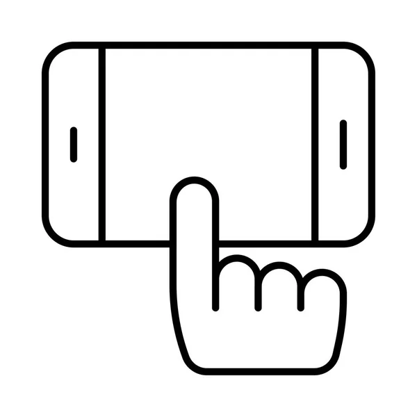 Person Die Mobiltelefon Linie Symbol Vektor Illustration — Stockvektor