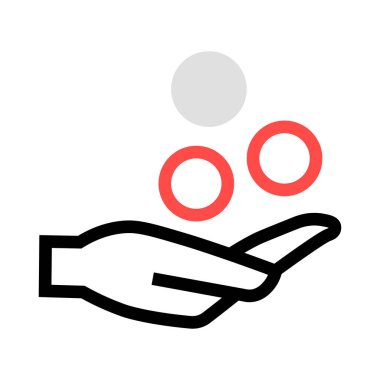 El ve sikkeler illüstrasyon vektör 