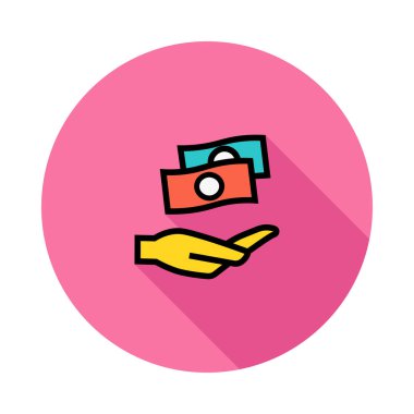 Para işareti simge vektör çizim 