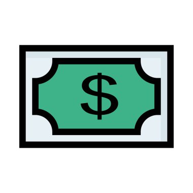 Para işareti simge vektör çizim 