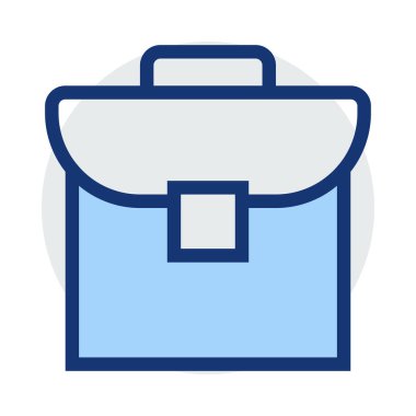 İş çantası beyaz arka planda, vektör çizim 