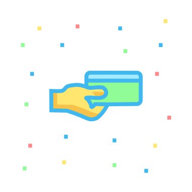 elinde vektör çizim kartı 