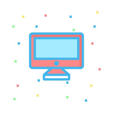 bilgisayar monitörü ikon vektör illüstrasyonu 