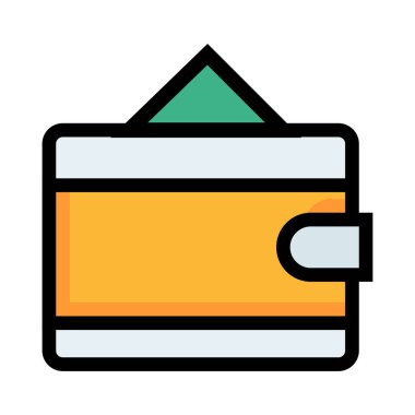 cüzdan web simgesi, vektör illüstrasyonu 