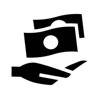 Para işareti simge vektör çizim 