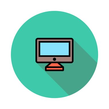 bilgisayar monitörü ikon vektör illüstrasyonu 