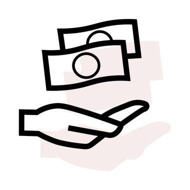 Para işareti simge vektör çizim 