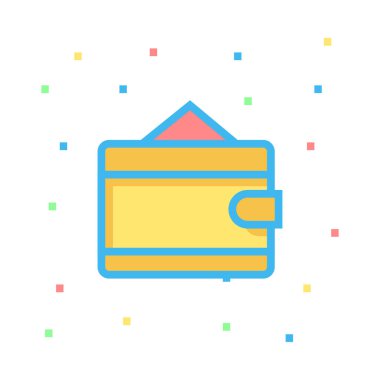 cüzdan web simgesi, vektör illüstrasyonu 