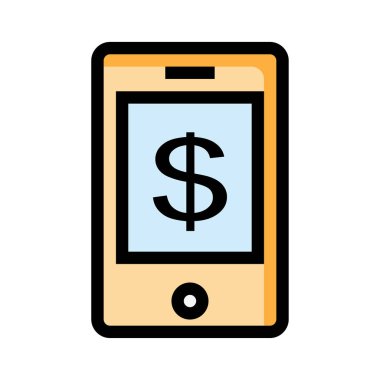 Para işareti simge vektör çizim 