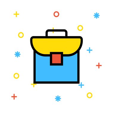 İş çantası beyaz arka planda, vektör çizim 