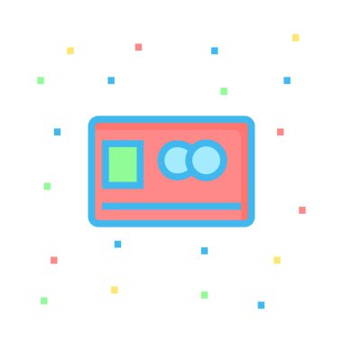 Kredi kartı simgesi, vektör illüstrasyonu 