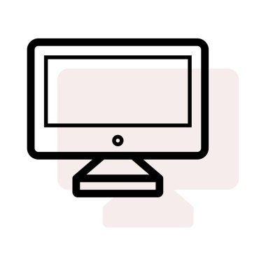 bilgisayar monitörü ikon vektör illüstrasyonu 