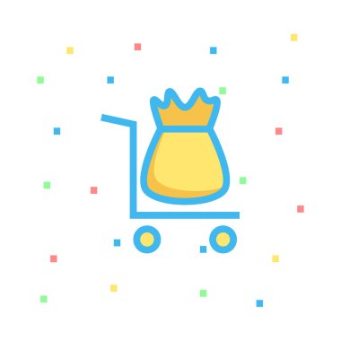 Para simgesi vektör illüstrasyonlu çanta 