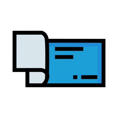 Çek defteri düz stil ikonu, vektör çizim, ödeme kavramı   