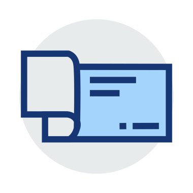 Çek defteri düz stil ikonu, vektör çizim, ödeme kavramı   