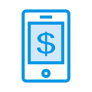 dolar işareti ekranında, vektör çizim, ödeme kavramı ile Smartphone 