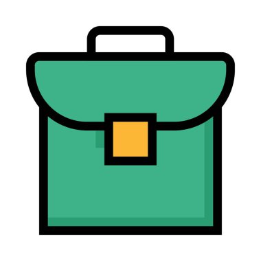 İş çantası beyaz arka planda, vektör çizim 