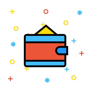 cüzdan web simgesi, vektör illüstrasyonu 