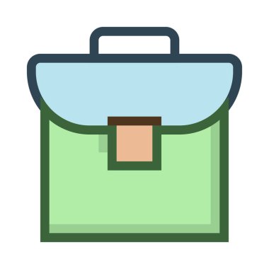 İş çantası beyaz arka planda, vektör çizim 