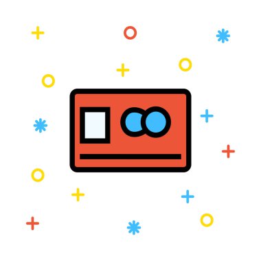 Kredi kartı simgesi, vektör illüstrasyonu 