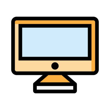 bilgisayar monitörü ikon vektör illüstrasyonu 