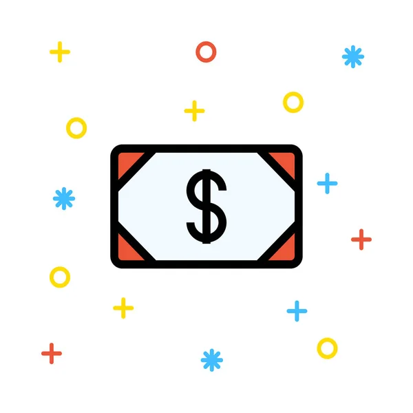 Dinero Icono Vector Ilustración — Archivo Imágenes Vectoriales