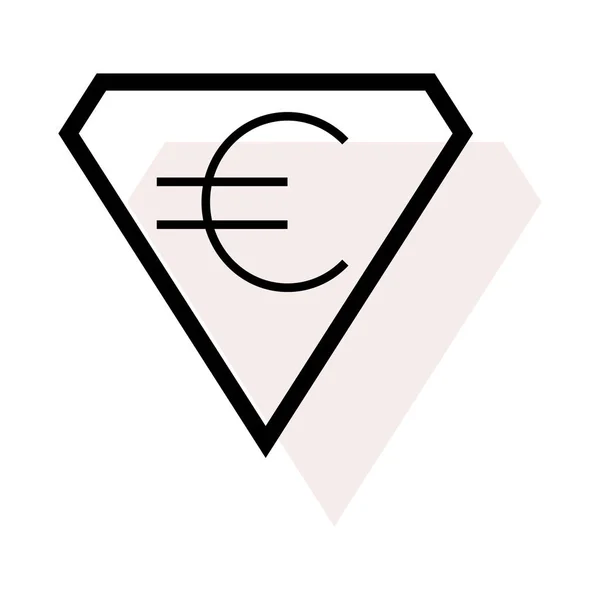 Euro Pengar Ikon Vektor Illustration — Stock vektor