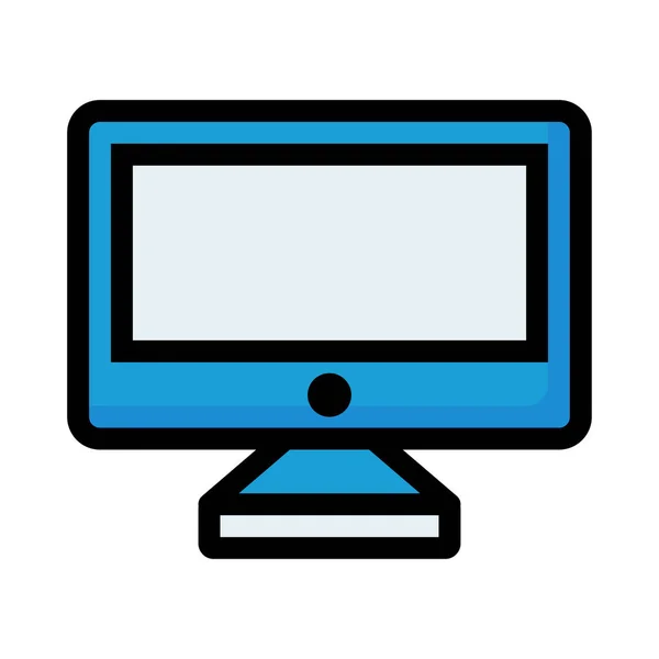 Monitor Computadora Icono Vector Ilustración — Archivo Imágenes Vectoriales