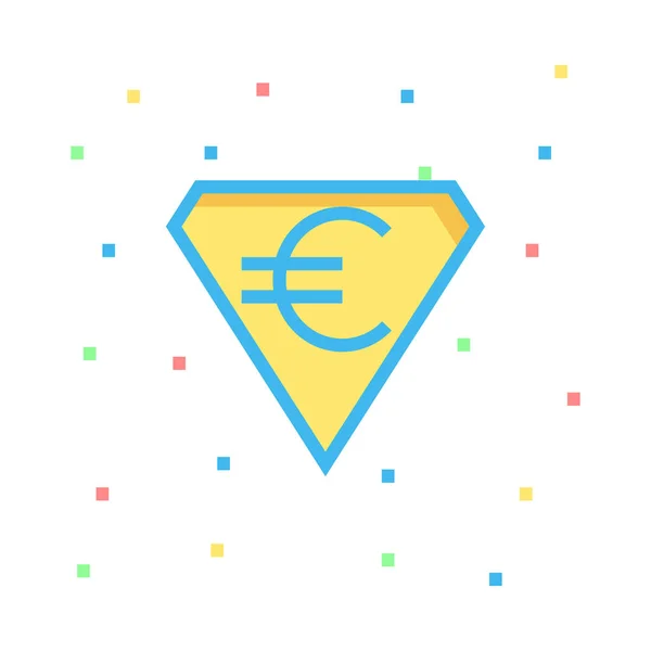 Euro Dinero Icono Vector Ilustración — Archivo Imágenes Vectoriales