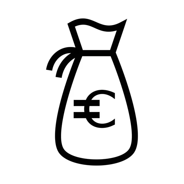 Euro Argent Signe Vectoriel Illustration — Image vectorielle