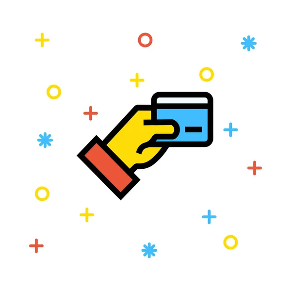 Karte Der Hand Icon Vektor Illustration — Stockvektor