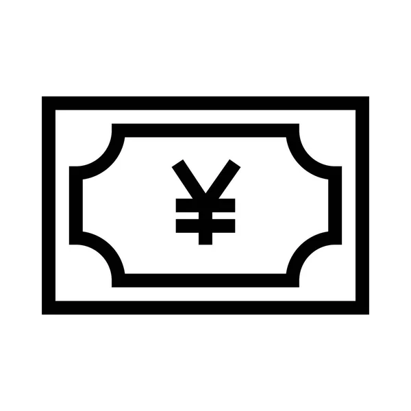 Yuan Bankbiljet Pictogram Geïsoleerd Een Witte Achtergrond Vectorillustratie — Stockvector