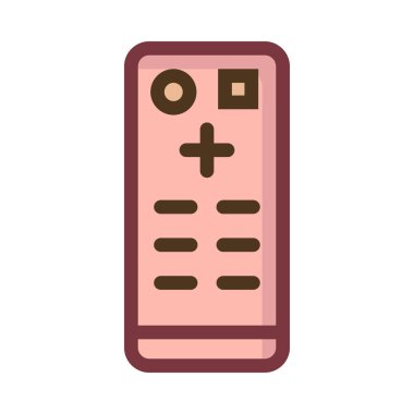 Uzaktan kumandalı düz simge, vektör illüstrasyonu 